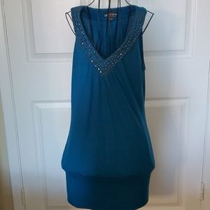 Self Esteem beaded neckline sleeveless dress
